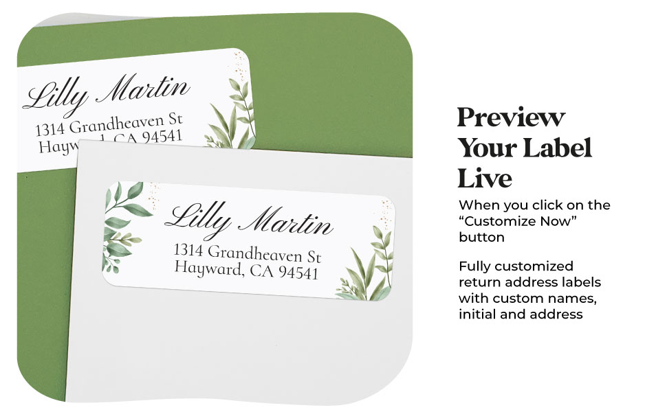 Preview your label live with Customize Now button