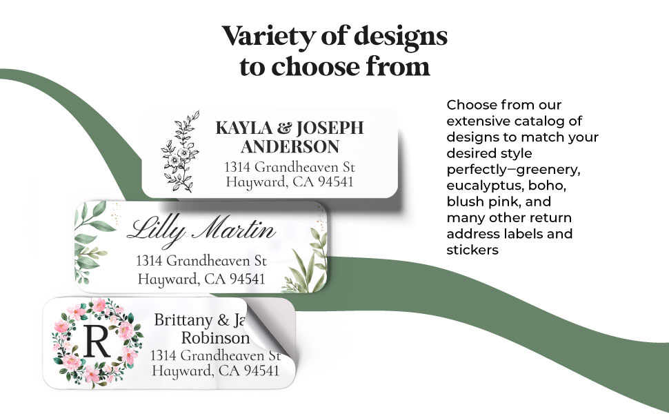 Variety of designs to choose from, greenery, eucalyptus, boho, blush pink and many others