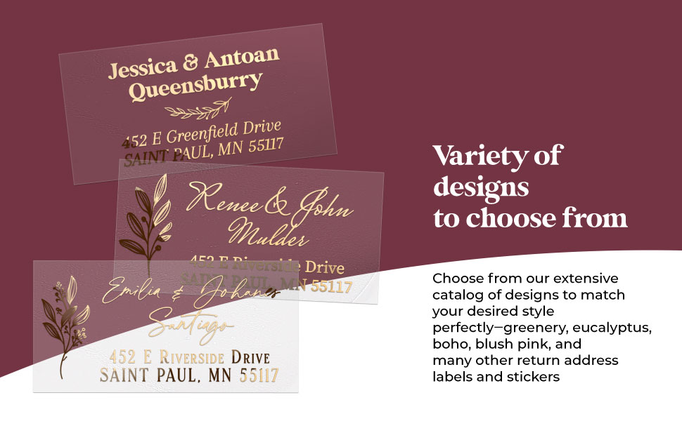 Variety of designs to choose from, greenery, eucalyptus, boho, blush pink, gold foil