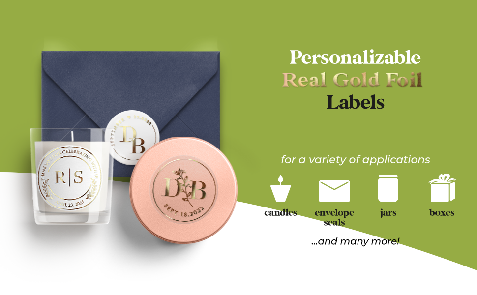 Personalizable Custom Sticker Label Gold Foil