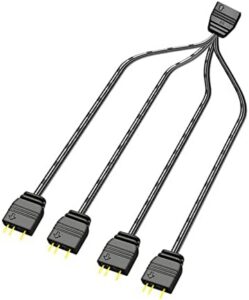 1 to 4 ARGB 5V 3Pin Extension Cable Adapter 33cm LED Splitter Cord for PC Light Argb Extention 5V 3PIN 12V 4pin PC Motherboard- to Fan SM3P Socket Multi-Connectors Cable