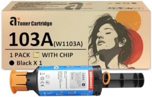 103A Toner Cartridge Replacement for HP 103A W1103A Toner Cartridges Compatible for HP Neverstop Laser 1000A 1000W MFP 1200A 1200W Printers 1 Black, 38cm * 13cm * 15cm