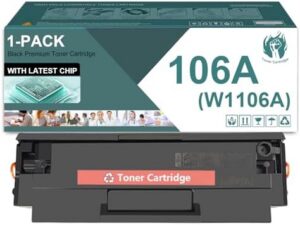 106A Toner Cartridge Compatible for HP 106A W1106A Black Toner Cartridges High Yield Work for HP Laser 107 107a 107w MFP 135 135a 135w 137fnw Printers, 1 Pack(2,000 Pages)