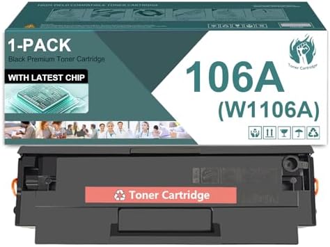 106A Toner Cartridge Compatible for HP 106A W1106A Black Toner Cartridges High Yield Work for HP Laser 107 107a 107w MFP 135 135a 135w 137fnw Printers, 1 Pack(2,000 Pages)