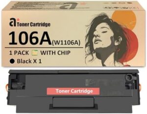106A Toner Cartridge Compatible for HP 106A W1106A Toner Cartridges Work for HP Laser 107 107a 107w MFP 135 135a 135w 137fnw Printers 1 Black