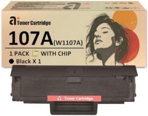 107A Toner Cartridge Replacement for HP 107A W1107A Toner Cartridges Compatible for HP Laser MFP 135a 135w 137fnw Printers 1 Black