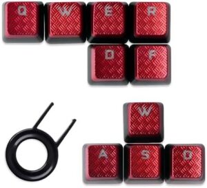 10Keys Corsair FPS Red Backlit Keycaps Replacement for Cherry Key Switches Gaming Keyboards(QWERDF+WASD)