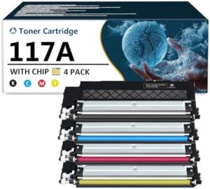 117A Toner Cartridge Replacement for HP 117A W2070A W2071A W2073A W2072A Toner Cartridges Compatible for HP Color Laser MFP 150a 150nw 178nwg 178nw 179fwg Printers, 4 Pack(KCMY)
