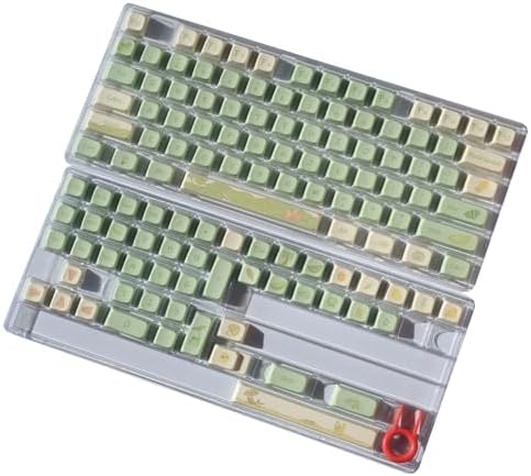 123Keys Keycaps Sublimated Green Flower Theme for Mechanical Keyboards