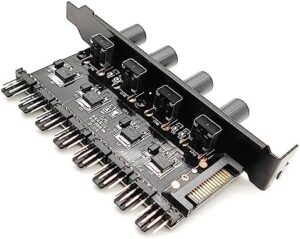 12V 4Pin/3Pin Fan Hub Speed Controller Knob 8 Port PC Case Cooling Cooler Fan Computer Regulator