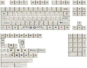 135 Keycaps Ergonomic Keycap Set Mysterious Voynich Manuscript Theme Perfectly for Enhancing Desktop Aesthetics
