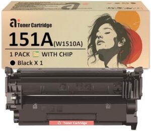151A Toner Cartridge Compatible for HP 151A W1510A Toner Cartridges Work for HP LaserJet Pro 4003w 4003dw 4103fdn 4103fdw Printers 1 Black
