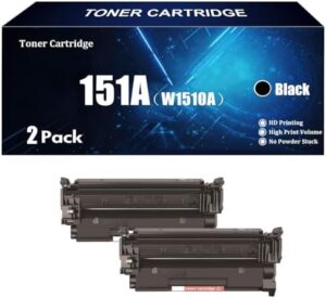 151A W1510A Toner Cartridge Black for HP 151A W1510A Toner Cartridges for HP Laserjet Pro 4003w 4003dw4103fdn4103fdw Printer Ink Clear Printing 2 Pack,BK-9700 Pages