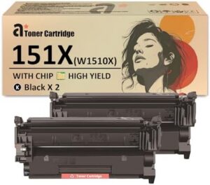151X Toner Cartridge Replacement for HP 151X W1510X Toner Cartridges Work for HP Laserjet Pro 4003w 4003dw 4103fdn 4103fdw Printers, 2 Black(9,700 Pages)