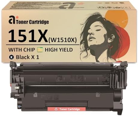 151X Toner Cartridge Replaces for HP 151X W1510X Toner Cartridges with Chip Compatible for HP Laserjet Pro 4003w 4003dw 4103fdn 4103fdw Printers, 1 Black(9,700 Pages)