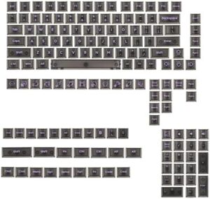 152PCS Clear Black Keycaps Set With Comfortable Height For Professional Typists And Coders