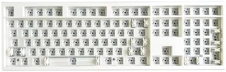 BOYI GMK108 Barebones Keyboard Kit,VIA/GMK Programable Gasket Mounted BT5.0/2.4GHz/Type-C Wired 100% Full Size Custom PCB DIY Hot-Swap Mechanical Keyboard Kit (White)
