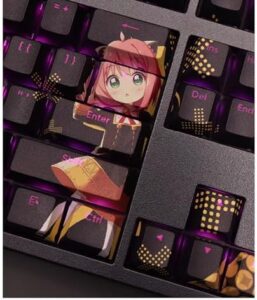 Computer keyborads PBT Dye Upgrade 108 Keycap Set Profile with Puller for Cherry Mx Gateron Kailh Switch Mechanical Keyboard Japanese Anime Series,High-end Key Cap,SP,Y×Family (Anya)