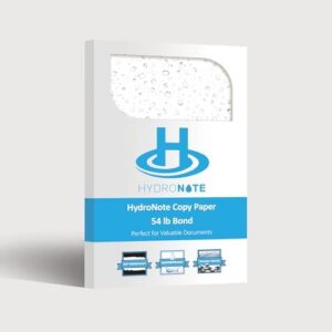 Waterproof Paper – Hydronote 54lb Multipurpose Copy Paper 8.5” x 11”, Bulk Printer Paper, Inkjet Printer and Laser Printer Paper Compatible – Rain/Weather/Rip-proof (1500 Sheets)