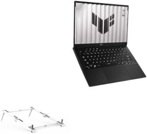 BoxWave Stand and Mount Compatible with ASUS TUF Gaming A14 (2025) Model FA401KM (14 in) – Pocket Aluminum Stand 3-in-1, Portable Multi Angle Viewing Riser – Metallic Silver