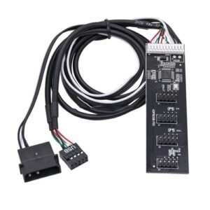 9 Pin USB Header Splitter Power Cable 4 Internal 9Pin Internal USB Extension USB 2.0 Splitter Connector for Motherboard