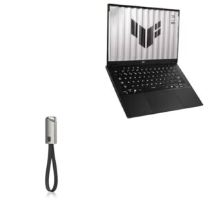 BoxWave Cable Compatible with ASUS TUF Gaming A14 (2025) Model FA401KM (14 in) – USB Type-C Keychain Charger, Key Ring USB Type-C to Type-A 8 in USB Cable – Jet Black