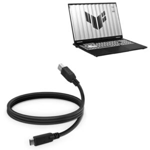 BoxWave Cable Compatible with ASUS TUF Gaming F16 Model FX608JMR (16 in) – DirectSync – USB B to USB 3.1 Type C, USB B to C Sync Cable – 3ft – Black