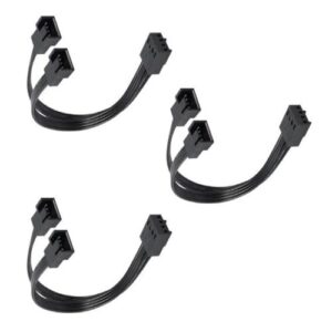 4Pin PWMs Fan Cable 1 to 2 Ways Splitter Black Sleeved 13cm Extension Cable Connectors PWMs Extension Cable