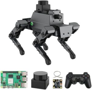 Yahboom Raspberry Pi 5 Adults AI Smart Robot Dog Python Programmable 12 Joints Bionic Mechanical Dog DOGZILLA Face Color Recognition OpenCV (S2 with Pi 5-4GB)