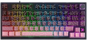 GK75 HE Rapid Trigger RGB Gaming Keyboard,75% Hall Effect Magnetic Switch Adjustable Actuation Hyper-Fast Wired Mechanical Keyboard with Side Printed Keycaps,Knob for PC/Mac Gamer (Black-Pink)
