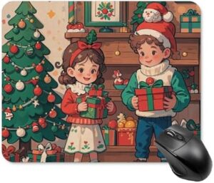 Gaming Mouse Pad Waterproof Mouse Mat with Non-Slip Rubber Base Children of Christmas Mice Pads Rubber Non-Slip Mousepads Desk Keyboard Pad for Laptop Computer Office Travel 20 * 25cm