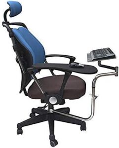 OK010 Ergonomic Laptop/Keyboard/Mouse Stand-Mount for Workstation/Video Gaming/etc (can be Installed to Your Chair Column or Any Round bar with max 1.96 inch Diagonal Thickness (Black)