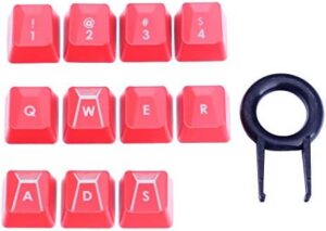 HUYUN Performance Gaming keycaps Replacement for Romer-G Switch Logit G310 G413 G613 G810 K840 G910 Mechanical Keyboard (Red 11 Keys)