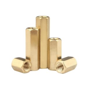 Brass Standoffs Screws Double Through Female Threaded Computer Studs Hollow Hex Spacer Standoffs PCB Motherboard Copper Pillar M6 x 25mm 5 Pcs