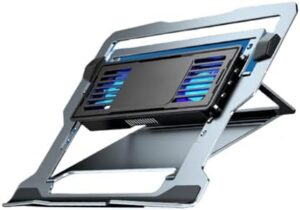 Aluminum Laptop Cooling Pad Gaming Laptop Coolers Quiet Cooling Fan Folding Bracket for Laptop Heights Stand Accessories
