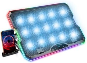 Laptop Cooling Pad Platform with 15 Cooling Fan Supports 12.1-17.3Inch Laptops Ergonomic with 7Adjustable Heights