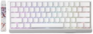 FKZ MADLIONS MAD 60 HE Magnetic Switch RGB Gaming Keyboard,60% Hall Effect Rapid Trigger Adjustable Actuation Hot Swap Wired Mechanical Keyboard with Side Printed Keycaps PC/Mac Gamer (White)
