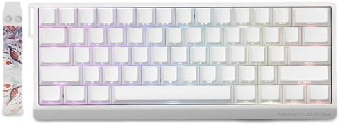 FKZ MADLIONS MAD 60 HE Magnetic Switch RGB Gaming Keyboard,60% Hall Effect Rapid Trigger Adjustable Actuation Hot Swap Wired Mechanical Keyboard with Side Printed Keycaps PC/Mac Gamer (White)