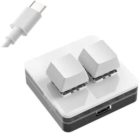 Small Mechanical 2 Key Keyboard Hot Swappable Customizable Switches Ergonomic and Color Backlighting Keypad