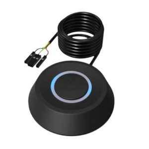 1.8m Computer Desktop Switch PC Motherboard External Start Power LED Lights Button Extension Cable Round Startup Switch for Home(Black)