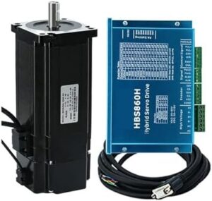 2 Phase 4.5 8.5 12.5 Nm Closed Loop Stepper Servo Motor with Brake and Driver for CNC Engraver Laser Plasma Cut Machine 1Pcs(12.5Nm,8M Encoder Cable)