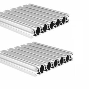 20120 Aluminum Extrusion T Slot 250mm Long Silver 2 Pack, Extruded Aluminum Profile 20 Series European Standard Anodized Linear Rail for 3D Printer Parts and CNC DIY 20 x 120 9.84″ 2Pcs (Kwweeoo)