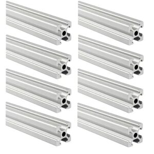 2020 Aluminum Extrusion T Slot 100mm Long Silver 8 Pack, Extruded Aluminum Profile 20 Series European Standard Anodized Linear Rail for 3D Printer Parts and CNC DIY 20 x 20 3.94″ 8Pcs (Kwweeoo)