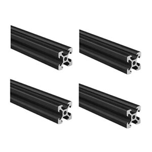 2020 Aluminum Extrusion V Slot 1800mm Long Black 4 Pack, Extruded Aluminum Profile 20 Series European Standard Anodized Linear Rail for 3D Printer Parts and CNC DIY 20 x 20 70.87″ 4Pcs (Kwweeoo)