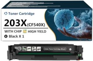 203X Toner Cartridge Replaces for HP Laserjet 203X CF540X Black Toner Cartridges Replacement Toner for HP Laserjet Pro M254dw M254nw M280nw M281fdw M281fdn Printer, 1 Pack