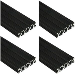 2080 Aluminum Extrusion T Slot 1400mm Long Black 2 Pack, Extruded Aluminum Profile 20 Series European Standard Anodized Linear Rail for 3D Printer Parts and CNC DIY 20 x 80 55.12″ 2Pcs (Kwweeoo)
