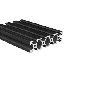 2080 Aluminum Extrusion V Slot 1600mm Long Black 1 Pack, Extruded Aluminum Profile V-Slot 20 Series European Standard Anodized Linear Rail 20 x 80 62.99″ 1Pcs