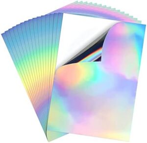 20Pieces/set Sticker Paper Clear A4 Printable Labels Crafts Decal Rainbow Self-Adhesive For Dries Quickly Sticker Paper Inkjet Printer Printable