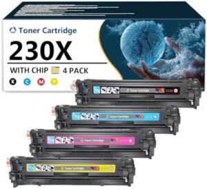 230X Toner Cartridge Replacement for HP 230X W2300X W2301X W2303X W2302X Toner Cartridges Compatible for HP Color Laserjet Pro 4203dw 4203dn MFP 4303dw Printers