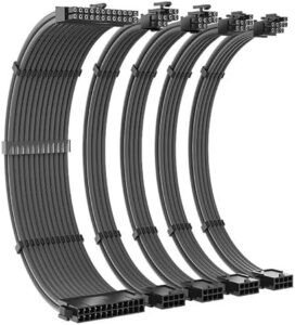 24 Pin PCIE 6+2 Pin 4+4 Pin Power Extension Cable Nylon Braided Cord Motherboard Splitter Cable